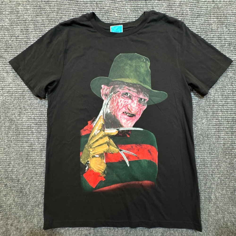 Freddy Krueger NWOT Nightmare on Elm Street Graphic Tee L Black Horror Shirt